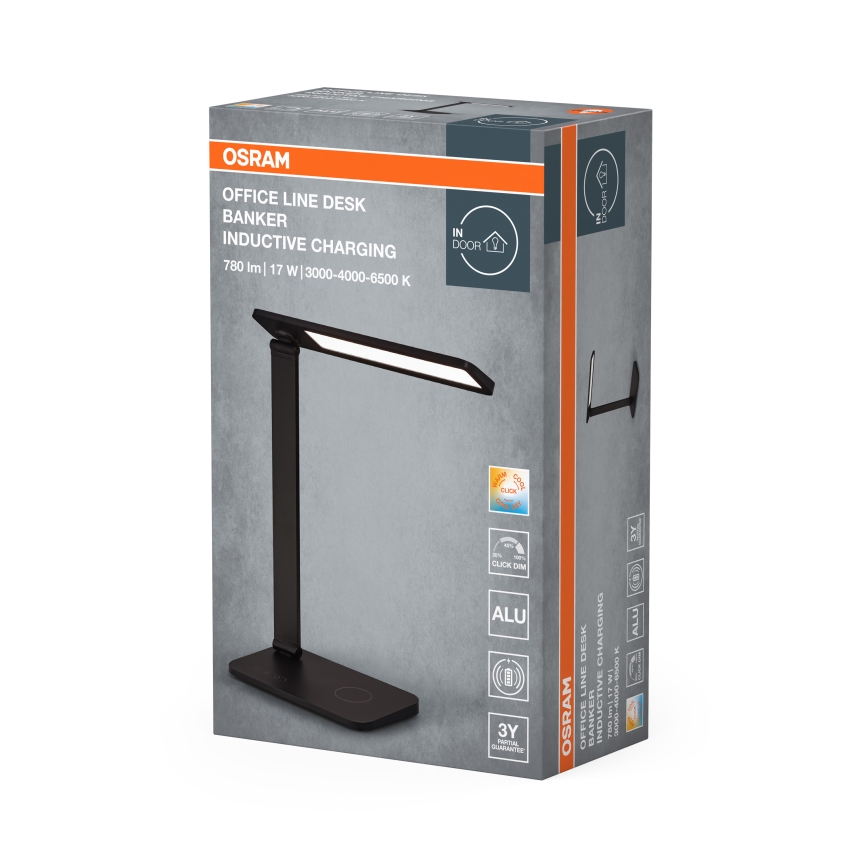 Osram - LED Stmívatelná stolní lampa OFFICE LINE LED/17W/230V 3000/4000/6500K černá