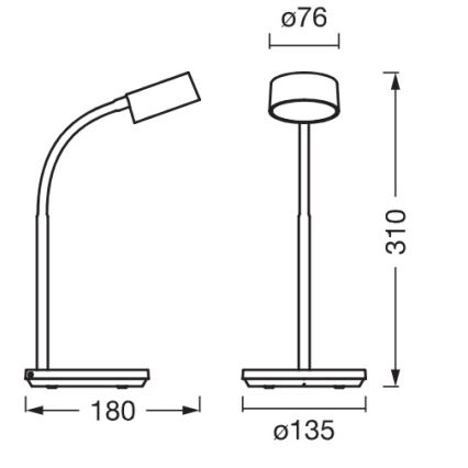 Osram - LED Stmívatelná stolní lampa OFFICE LINE LED/4,8W/230V 3000/4000/6500K bílá