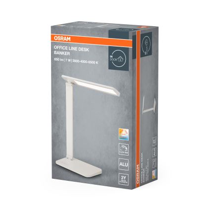 Osram - LED Stmívatelná stolní lampa OFFICE LINE LED/7W/230V 3000/4000/6500K bílá