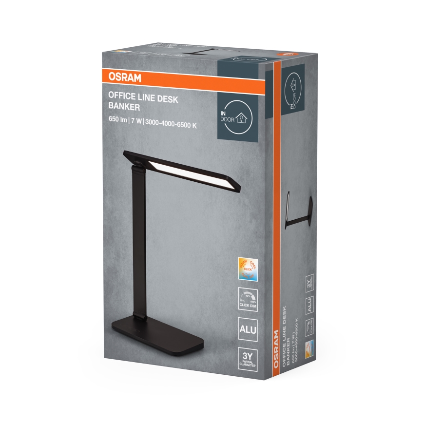 Osram - LED Stmívatelná stolní lampa OFFICE LINE LED/7W/230V 3000/4000/6500K černá