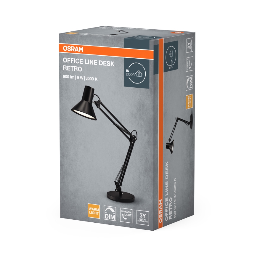 Osram - LED Stmívatelná stolní lampa OFFICE LINE LED/9W/230V 3000K černá