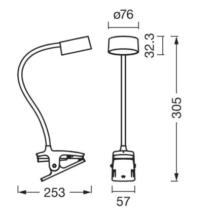 Osram - LED Stmívatelná stolní lampa s klipem OFFICE LINE LED/4,8W/230V 3000/4000/6500K bílá