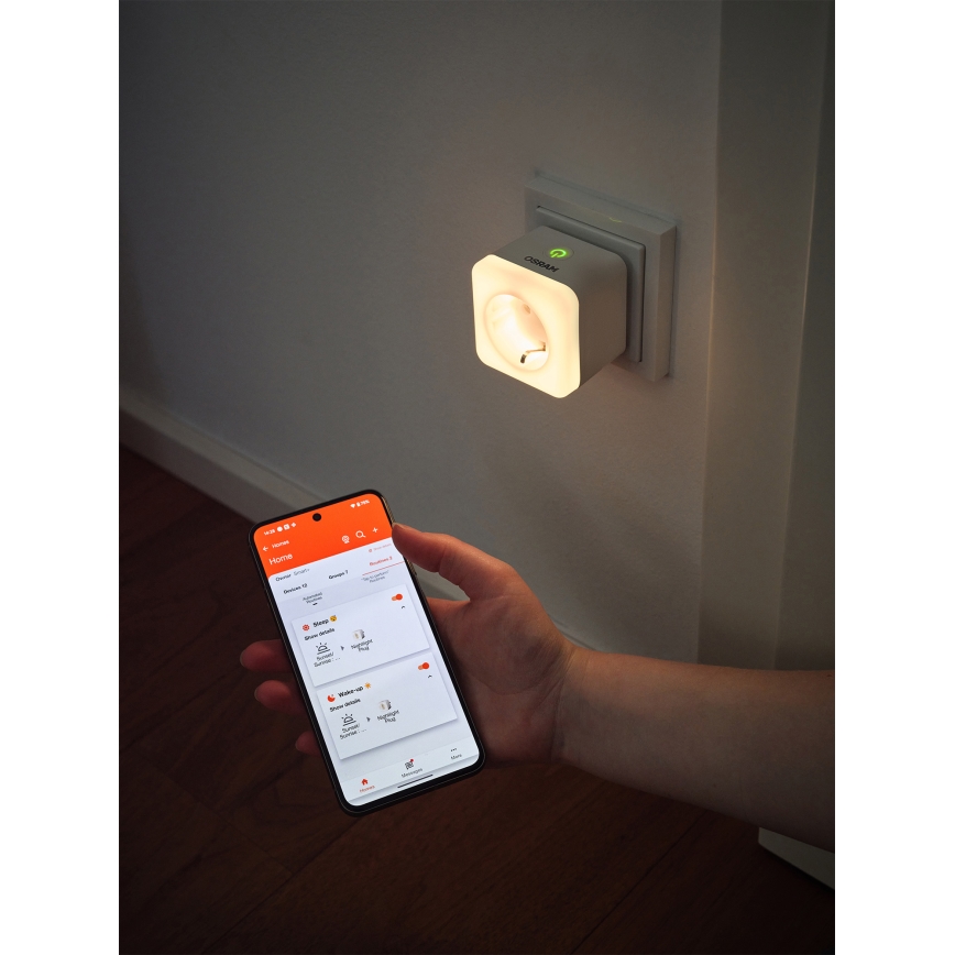 Osram - LED Stmívatelná zásuvka s osvětlením SCHUKO SMART+ NIGHTLIGHT 3680W/230V Wi-Fi