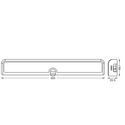 Osram - LED Stmívatelné podlinkové svítidlo se senzorem pohybu a soumraku LINEAR LED/3,8W/5V/3xAA 3000K 30 cm bílá