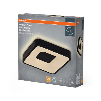 Osram - LED Stmívatelné stropní svítidlo ORBIS PIANA LED/16W/230V 29x29 cm černá