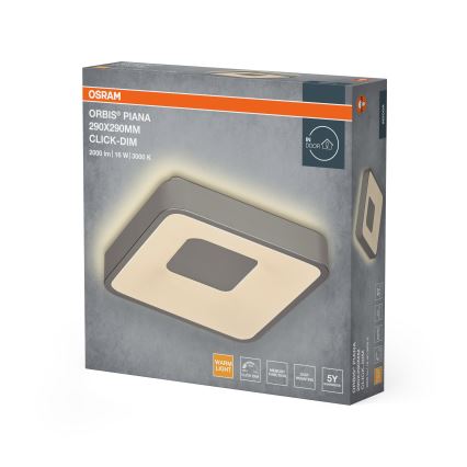Osram - LED Stmívatelné stropní svítidlo ORBIS PIANA LED/16W/230V 29x29 cm stříbrná
