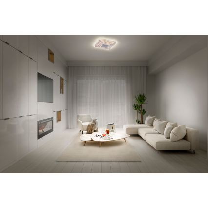 Osram - LED Stmívatelné stropní svítidlo ORBIS WAVES LED/43W/230V 2600-6000K 48x48 cm bílá + dálkové ovládání