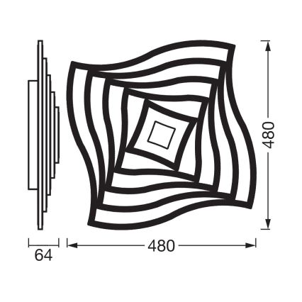 Osram - LED Stmívatelné stropní svítidlo ORBIS WAVES LED/43W/230V 2600-6000K 48x48 cm bílá + dálkové ovládání