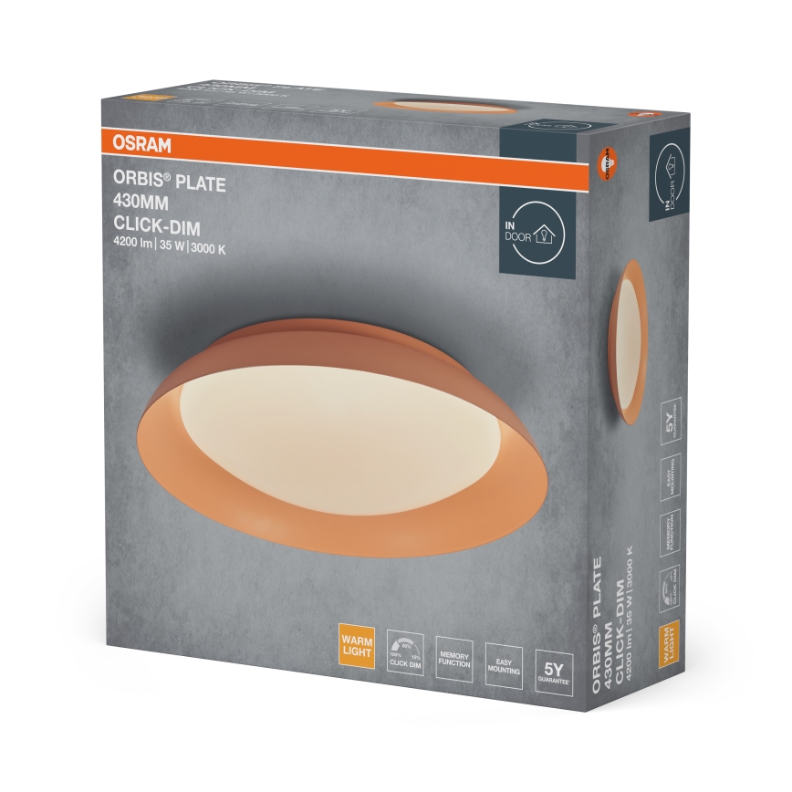 Osram - LED Stmívatelné stropní svítidlo PLATE LED/35W/230V pr. 43 cm růžová