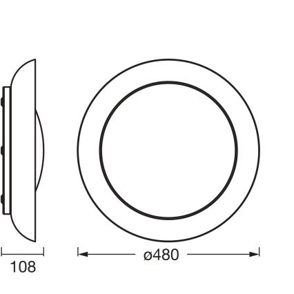 Osram - LED Stmívatelné stropní svítidlo PLATE LED/45W/230V pr. 48 cm zelená