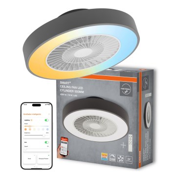 Osram - LED Stmívatelné stropní svítidlo s ventilátorem SMART+ LED/78W/230V 3000-6500K Wi-Fi + dálkové ovládání