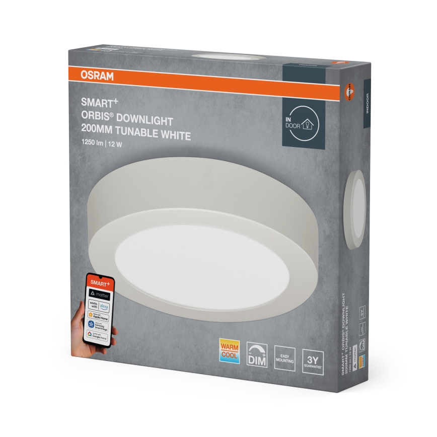 Osram - LED Stmívatelné stropní svítidlo SMART+ DOWNLIGHT LED/12W/230V pr. 20 cm 3000-6500K Wi-Fi