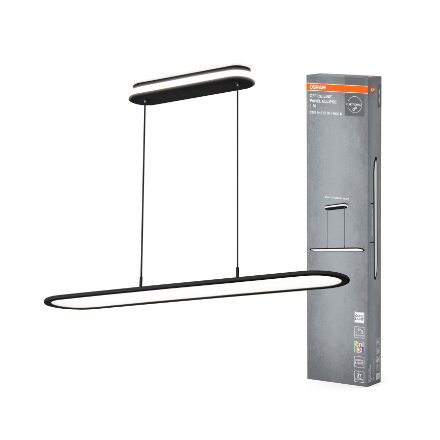 Osram - LED Stmívatelný lustr na lanku OFFICE LINE LED/57W/230V 4000K 100 cm CRI 90 černá