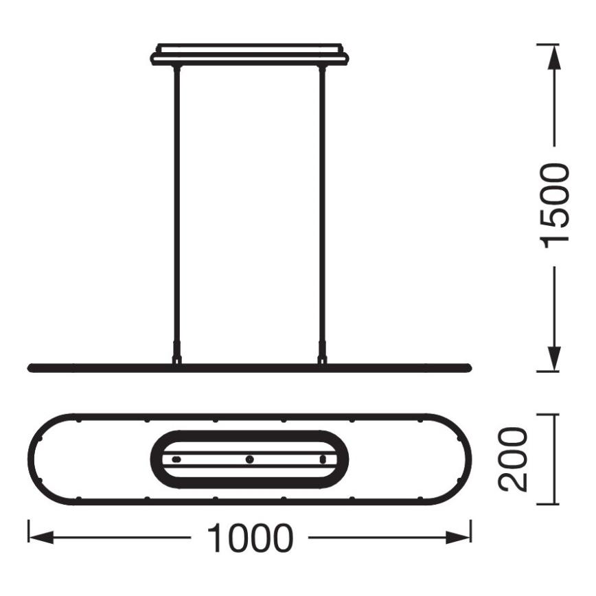 Osram - LED Stmívatelný lustr na lanku OFFICE LINE LED/57W/230V 4000K 100 cm CRI 90 černá