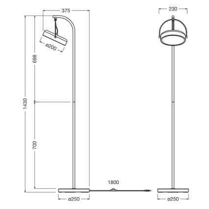 Osram - LED Stojací lampa DECOR PUCK LED/12W/230V CRI 90 černá