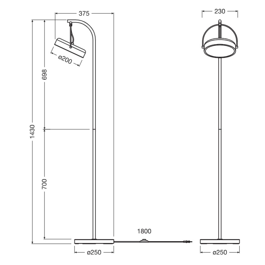 Osram - LED Stojací lampa DECOR PUCK LED/12W/230V CRI 90 černá