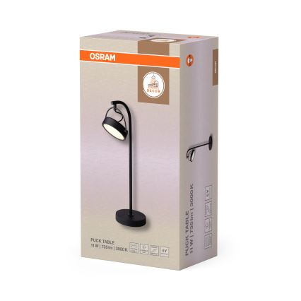 Osram - LED Stolní lampa DECOR PUCK LED/11W/230V CRI 90 černá