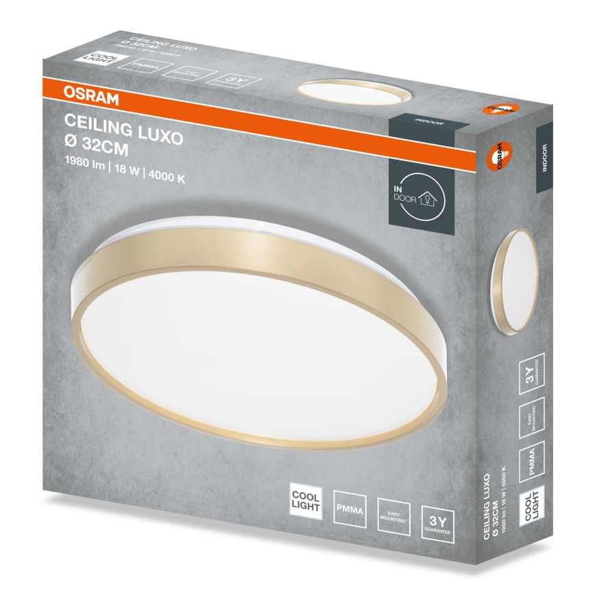 Osram - LED Stropní svítidlo CEILING LUXO LED/18W/230V pr. 32 cm zlatá