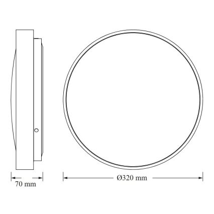 Osram - LED Stropní svítidlo se senzorem soumraku CEILING LUXO LED/18W/230V pr. 32 cm zlatá