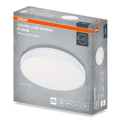 Osram - LED Stropní svítidlo se senzorem soumraku CEILING LUXO LED/24W/230V pr. 38 cm bílá