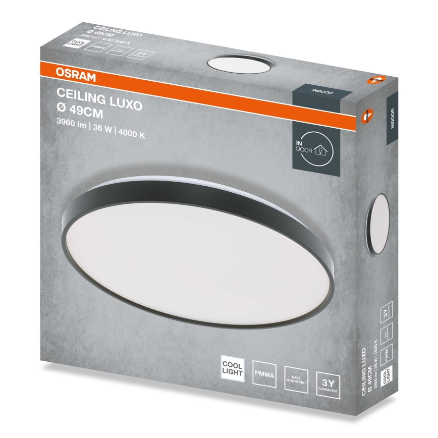 Osram - LED Stropní svítidlo CEILING LUXO LED/36W/230V pr. 49 cm černá