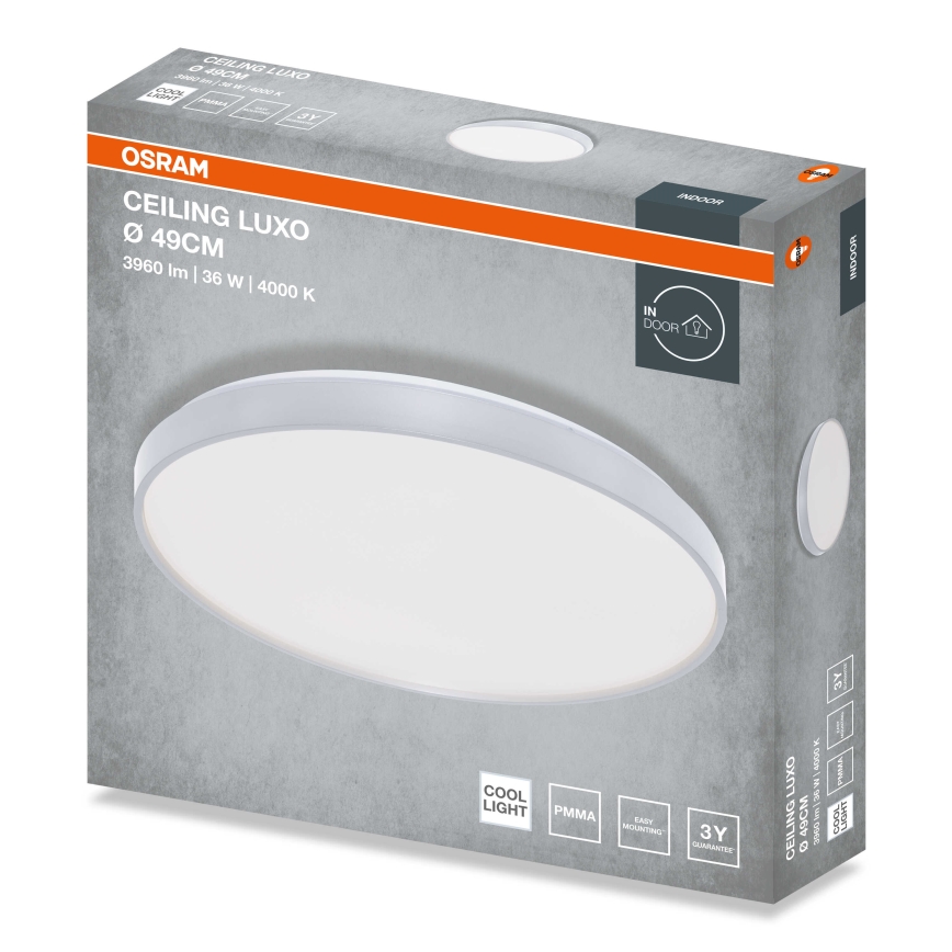 Osram - LED Stropní svítidlo CEILING LUXO LED/36W/230V pr. 49 cm stříbrná