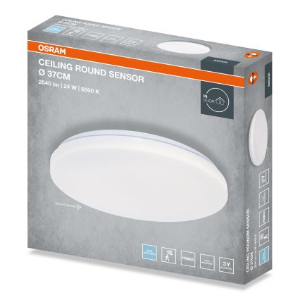 Osram - LED Koupelnové stropní svítidlo se senzorem soumraku CEILING ROUND LED/24W/230V 6500K pr. 37 cm bílá