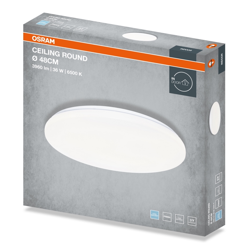 Osram - LED Stropní svítidlo CEILING ROUND LED/36W/230V 6500K pr. 48 cm bílá