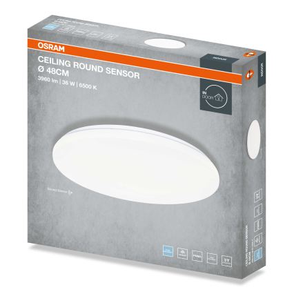 Osram - LED Stropní svítidlo se senzorem soumraku CEILING ROUND LED/36W/230V 6500K pr. 48 cm bílá