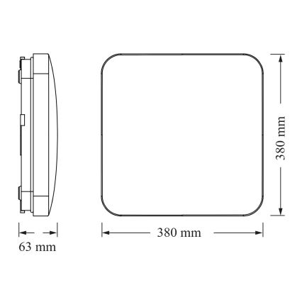 Osram - LED Stropní svítidlo se senzorem soumraku CEILING SQUARE LED/36W/230V 4000K 38x38 cm bílá