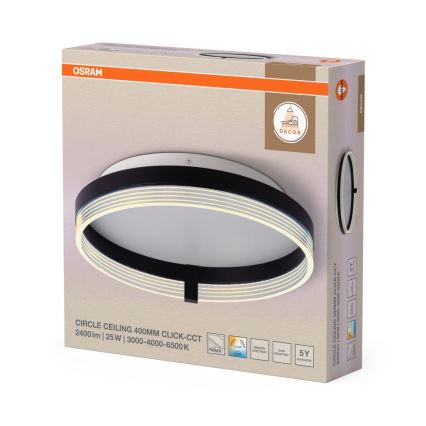 Osram - LED Stropní svítidlo DECOR CIRCLE LED/25W/230V 3000/4000/6500K pr. 40 cm černá/bílá