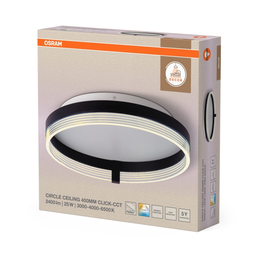 Osram - LED Stropní svítidlo DECOR CIRCLE LED/25W/230V 3000/4000/6500K pr. 40 cm černá/bílá