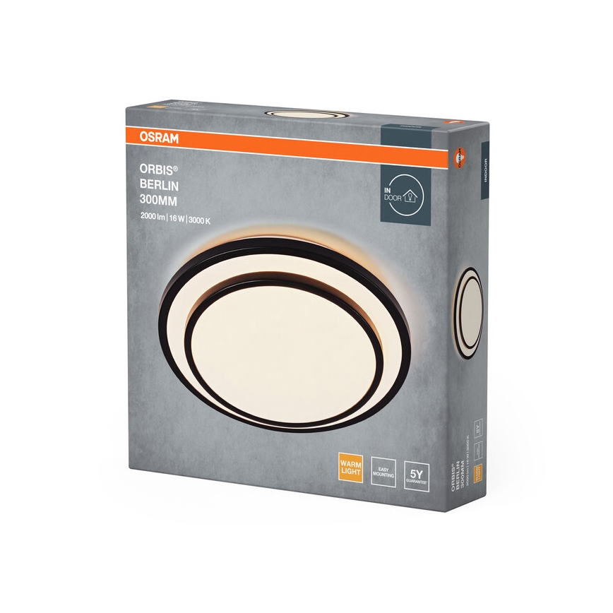 Osram - LED Stropní svítidlo ORBIS BERLIN LED/16W/230V pr. 29,3 cm černá