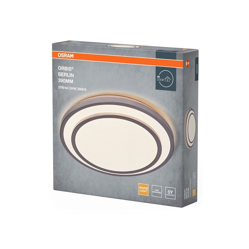 Osram - LED Stropní svítidlo ORBIS BERLIN LED/24W/230V pr. 39 cm stříbrná