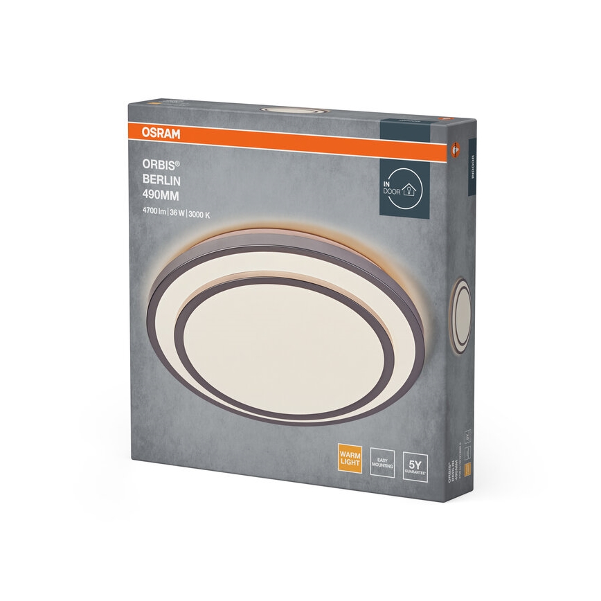 Osram - LED Stropní svítidlo ORBIS BERLIN LED/36W/230V pr. 49,2 cm stříbrná