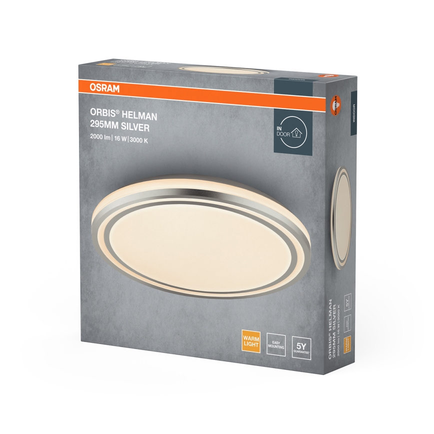 Osram - LED Stropní svítidlo ORBIS HELMAN LED/16W/230V pr. 29,5 cm stříbrná