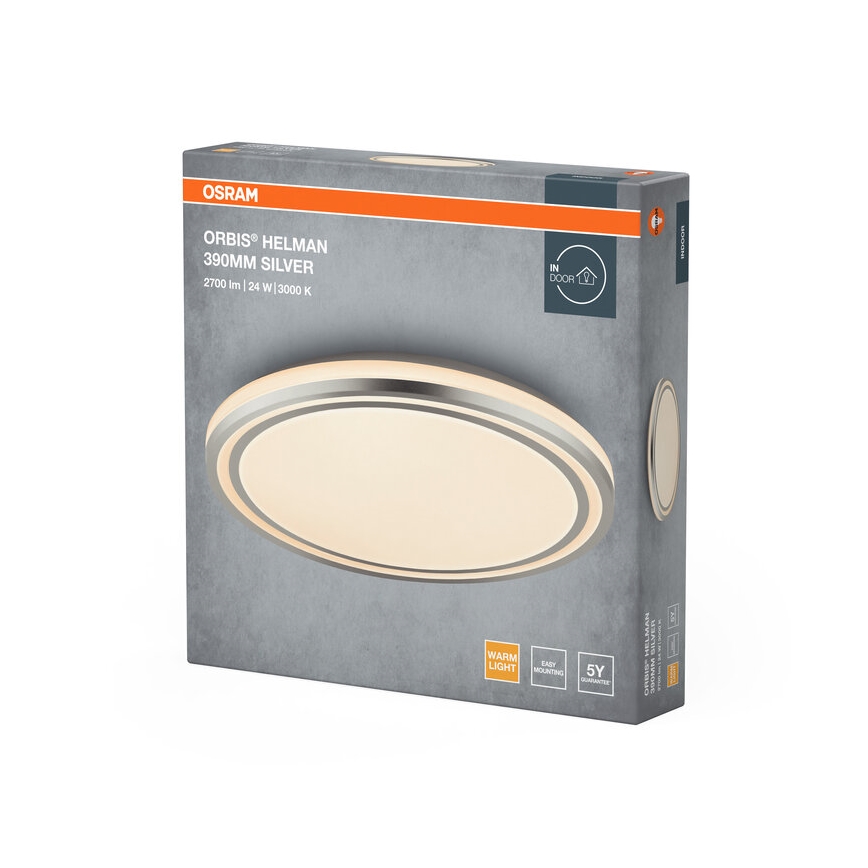 Osram - LED Stropní svítidlo ORBIS HELMAN LED/24W/230V pr. 39 cm stříbrná