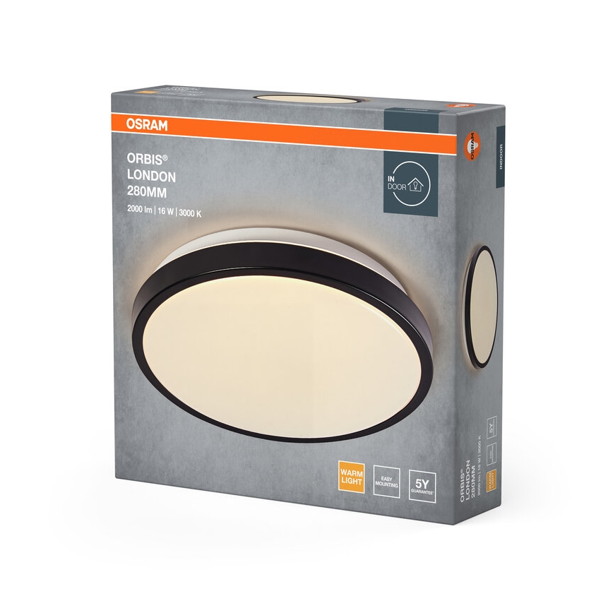 Osram - LED Stropní svítidlo ORBIS LONDON LED/16W/230V pr. 28 cm černá