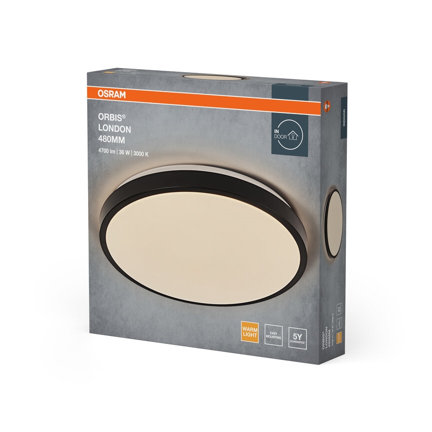 Osram - LED Stropní svítidlo ORBIS LONDON LED/36W/230V pr. 48 cm černá
