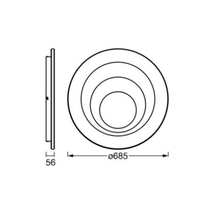 Osram - LED Stropní svítidlo ORBIS SPIRAL LED/63W/230V pr. 68,5 cm