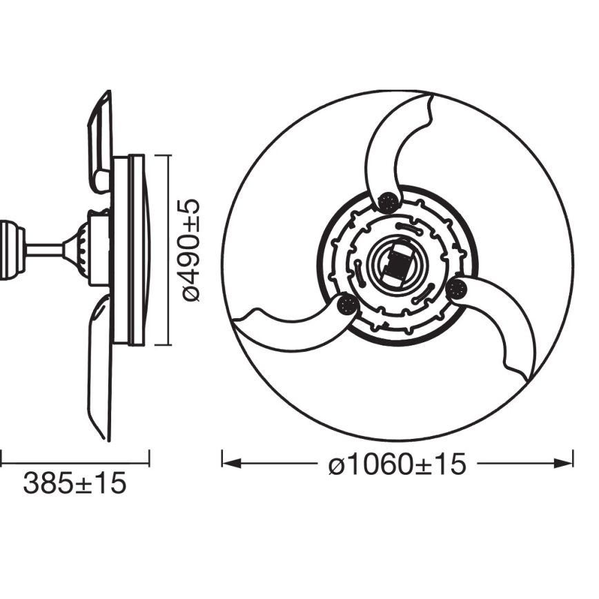 Osram - LED Stropní svítidlo s ventilátorem CEILING FAN LED/66W/230V 3000/4000/6500K bílá + dálkové ovládání