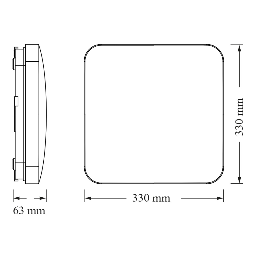 Osram - LED Stropní svítidlo se senzorem soumraku SQUARE LED/24W/230V 33x33 cm