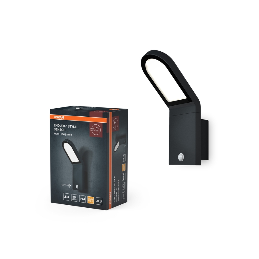 Osram - LED Venkovní nástěnná lampa se senzorem soumraku i pohybu ENDURA STYLE LED/12W/230V IP54