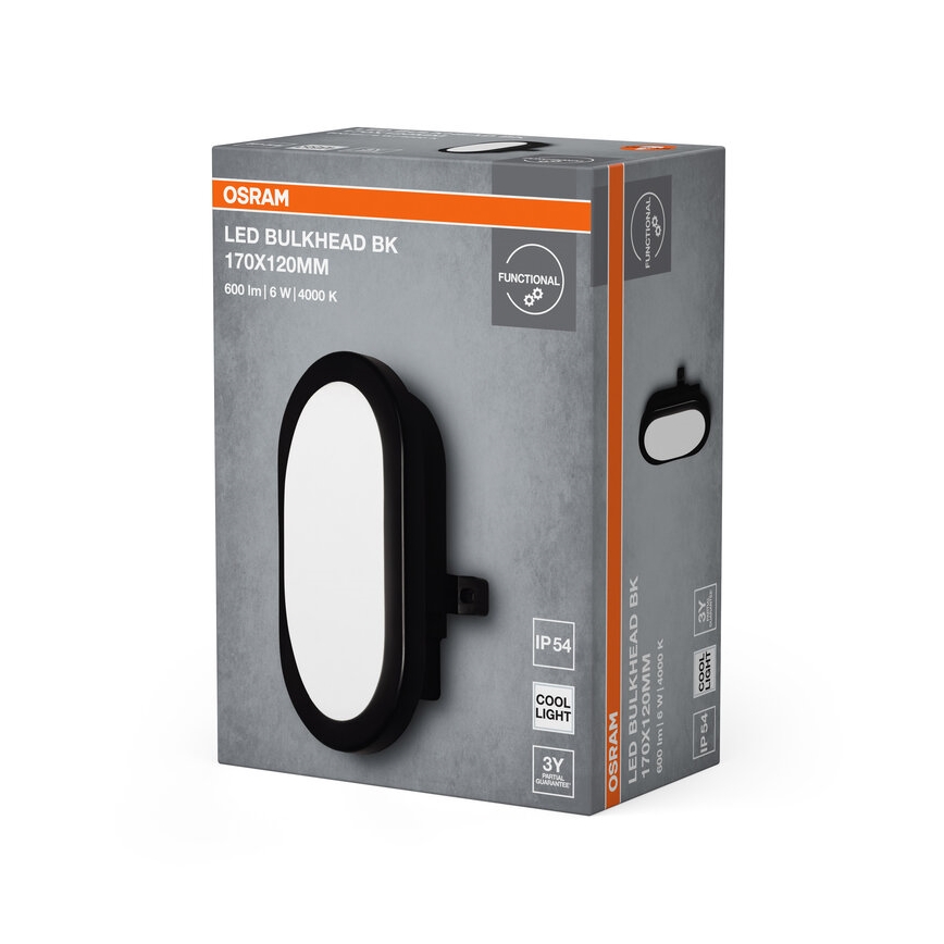 Osram - LED Venkovní nástěnné svítidlo BULKHEAD LED/6W/230V IP54 černá