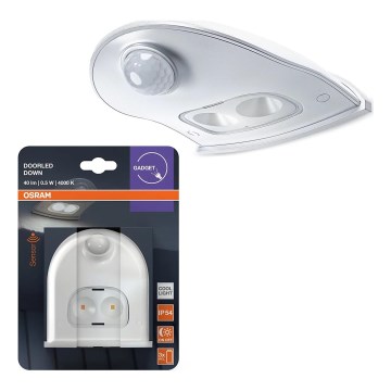 Osram - LED Venkovní nástěnné svítidlo se senzorem DOORLED LED/0,5W/3xAA IP54 bílá