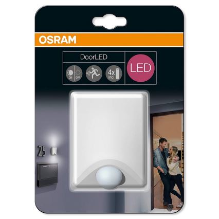 Osram - LED/0,8W IP54 Venkovní nástěnné svítidlo se senzorem DOORLED LED/0,8/4xAA
