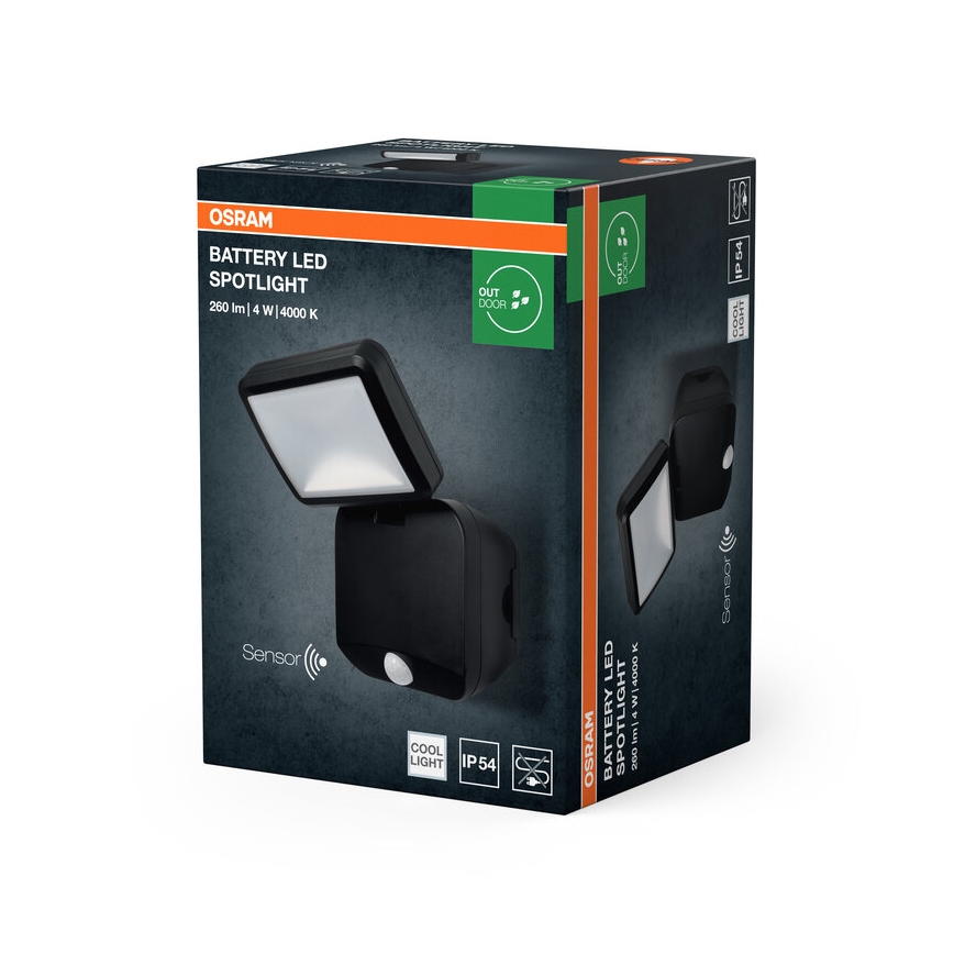 Osram - LED Venkovní nástěnný reflektor se senzorem BATTERY LED/4W/4xD IP54