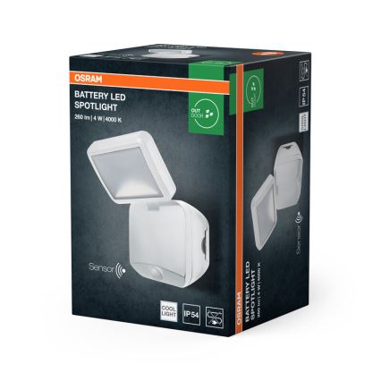 Osram - LED Venkovní nástěnný reflektor se senzorem BATTERY LED/4W/4xD IP54