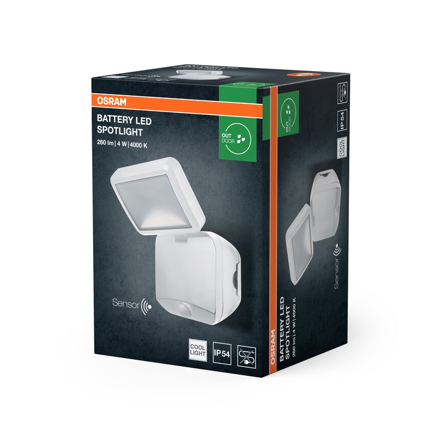 Osram - LED Venkovní nástěnný reflektor se senzorem BATTERY LED/4W/4xD IP54
