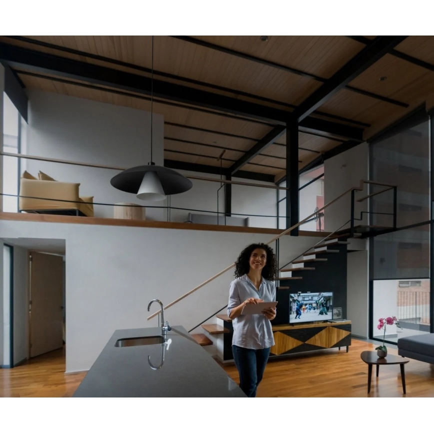 Osram - Lustr na lanku DECOR FLYING MUSHROOM 1xE27/25W/230V pr. 50 cm černá